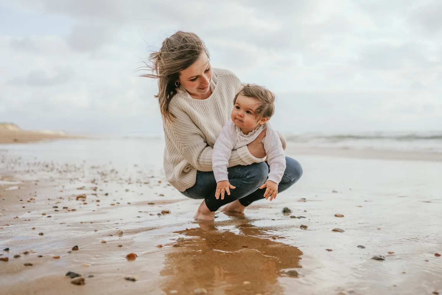 jeux de famille sur la plage de Vieux-Boucau