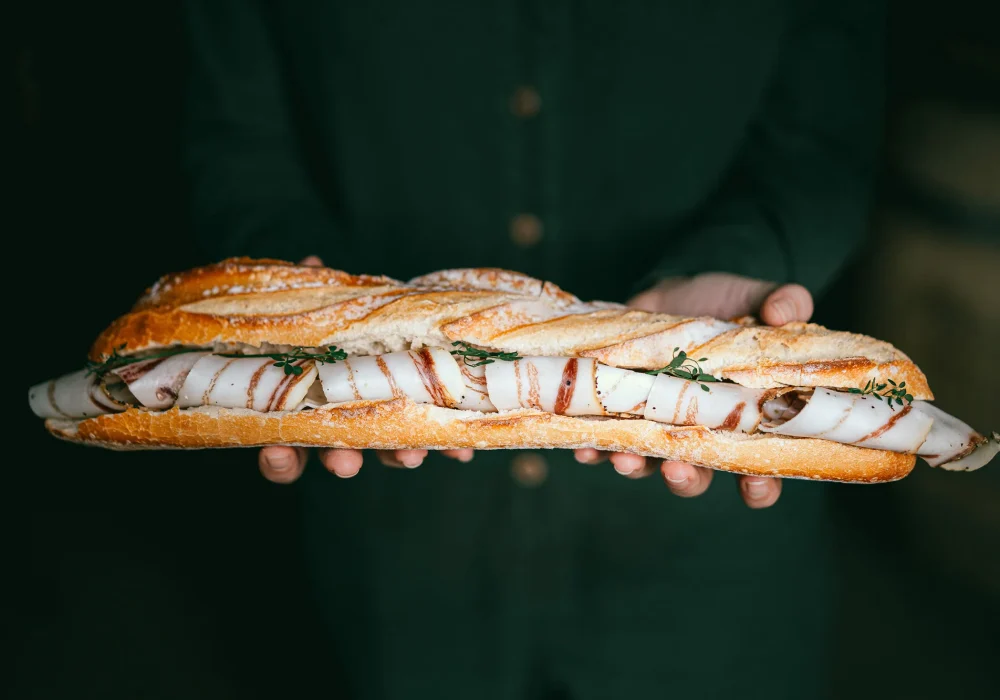 sandwich vu presque macro en ombre et lumiere